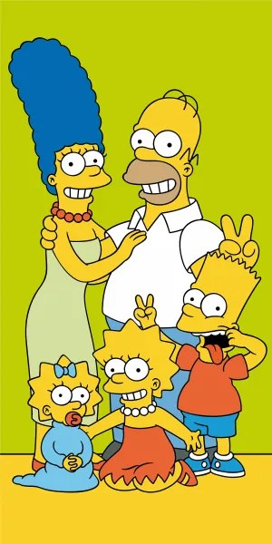 Osuška licenčné Simpsons Family Green 70x140