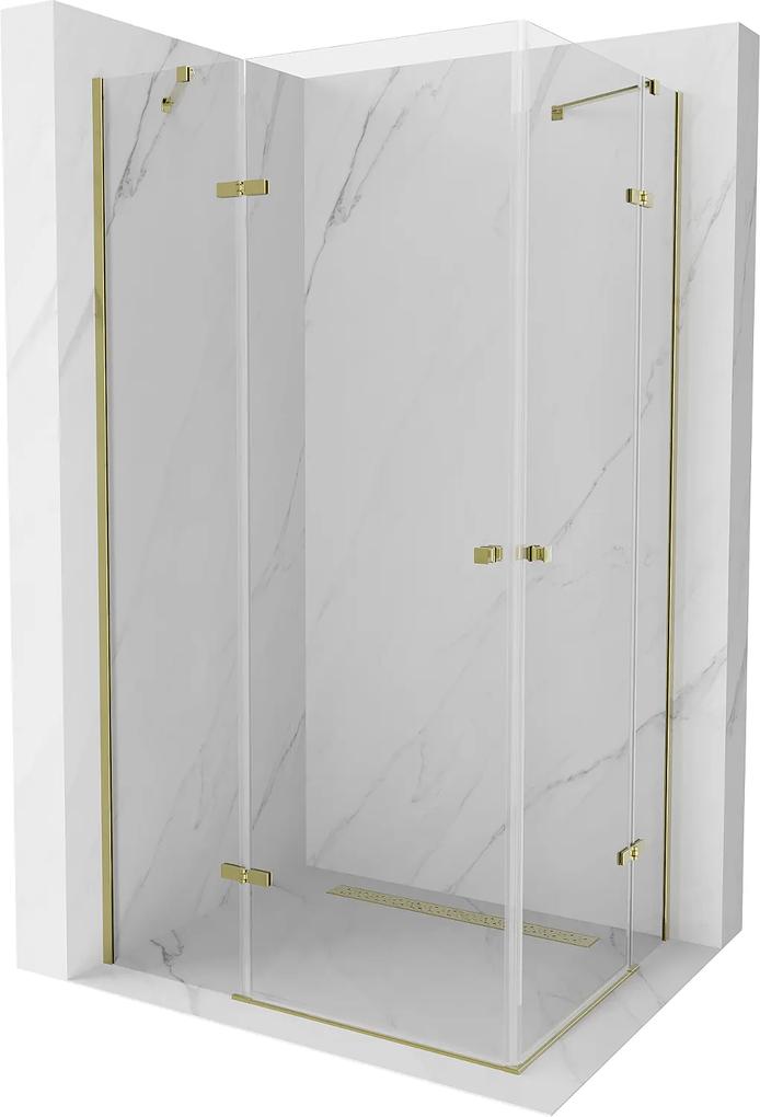 Mexen Roma Duo, sprchovací kút 80 (dvere) x 70 (dvere) cm, 6mm číre sklo, zlatý profil, 854-080-070-50-00-02