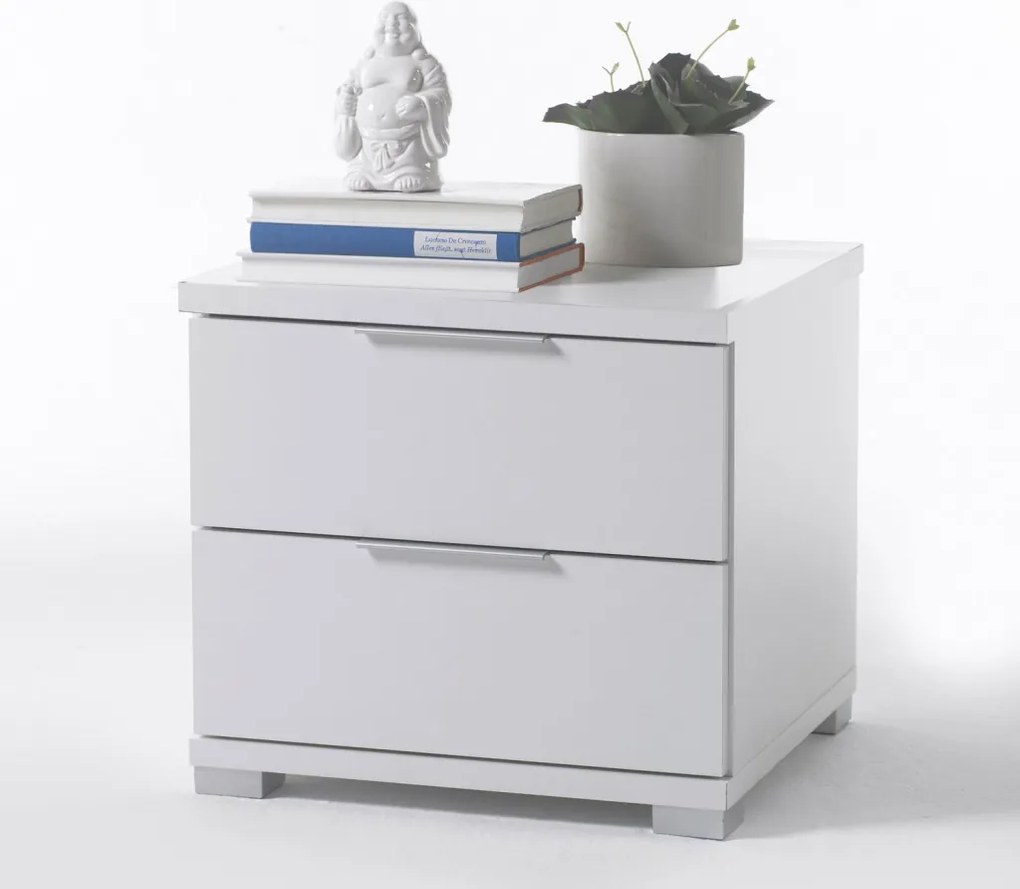 Nočný stolík s 2 zásuvkami Smilla, výška 43 cm, biely