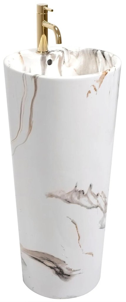 Rea Blanka voľne-stojace umývadlo, 84 x 40 cm, Marble imitácia kameňa, REA-U8704