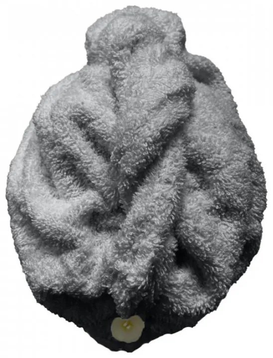 Rýchloschnúci froté Turban na vlasy sivý