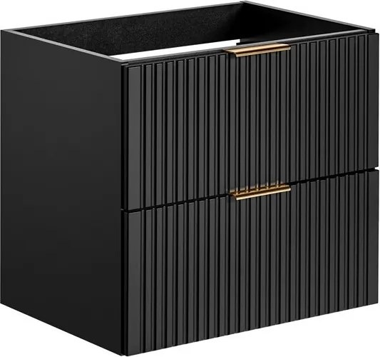 Závesná skrinka Casad Sky so zápustným umývadlom 120 cm čierna/biela