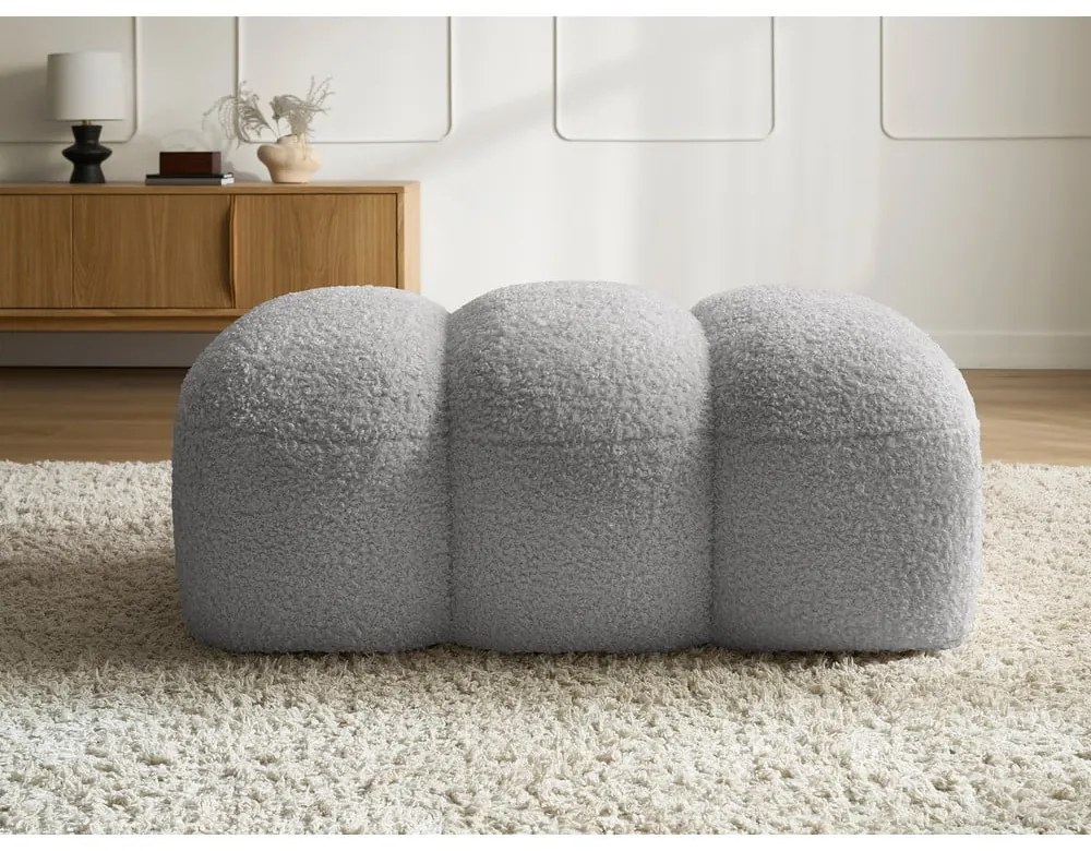 Svetlosivá podnožka z textílie buklé Hippolyte – Bobochic Paris