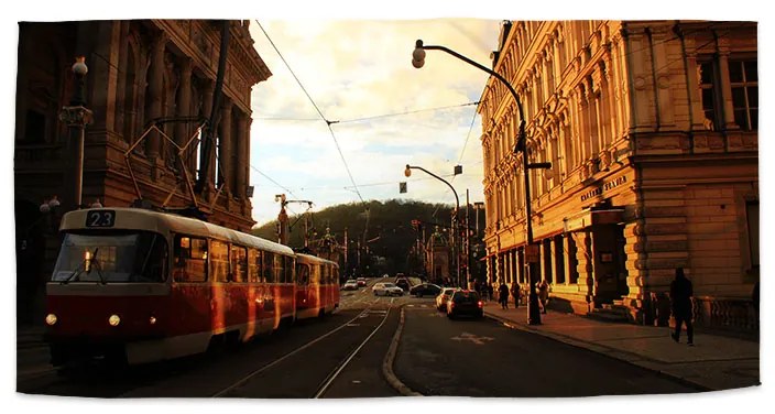 Sablio Uterák Električka v historickom meste - 50x100 cm