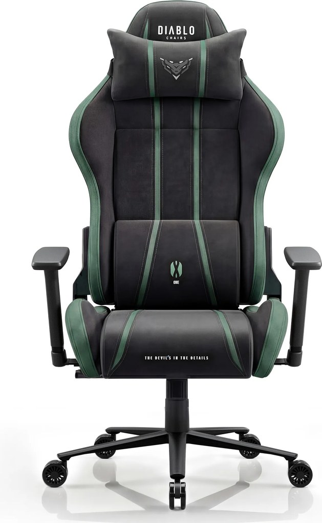 Herné kreslo z látkovým poťahom King Size, čierny-zelený: Diablo X-One 2.0 Forest Green