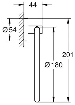 GROHE 411742430 - Držiak na uteráky START 180 mm čierny