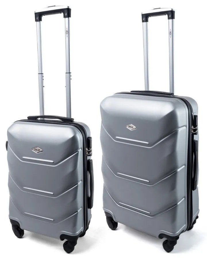 Rogal Strieborný luxusný kufor do lietadla "Luxury" - M (35l)