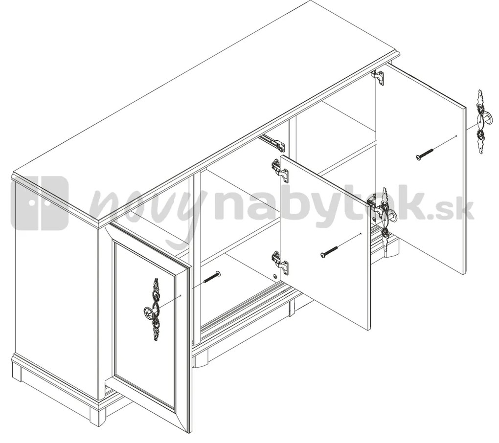 Komoda BRW KENT EKOM 3D1S (Gaštan). Akcia -34%. Vlastná spoľahlivá doprava až k Vám domov. 880779