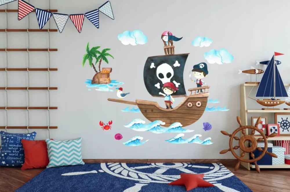 Originálna detská nálepka na stenu námorníci 60 x 120 cm
