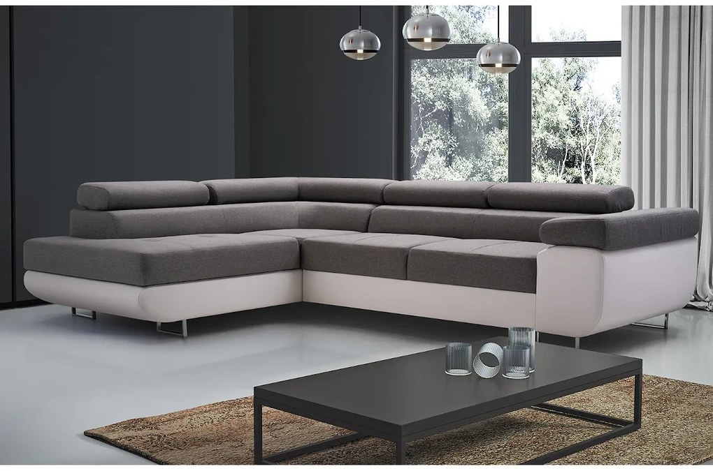Rohová rozkladacia sedačka ASTON, 273x70/85x203, sioux 1115/lux 6, pravý roh
