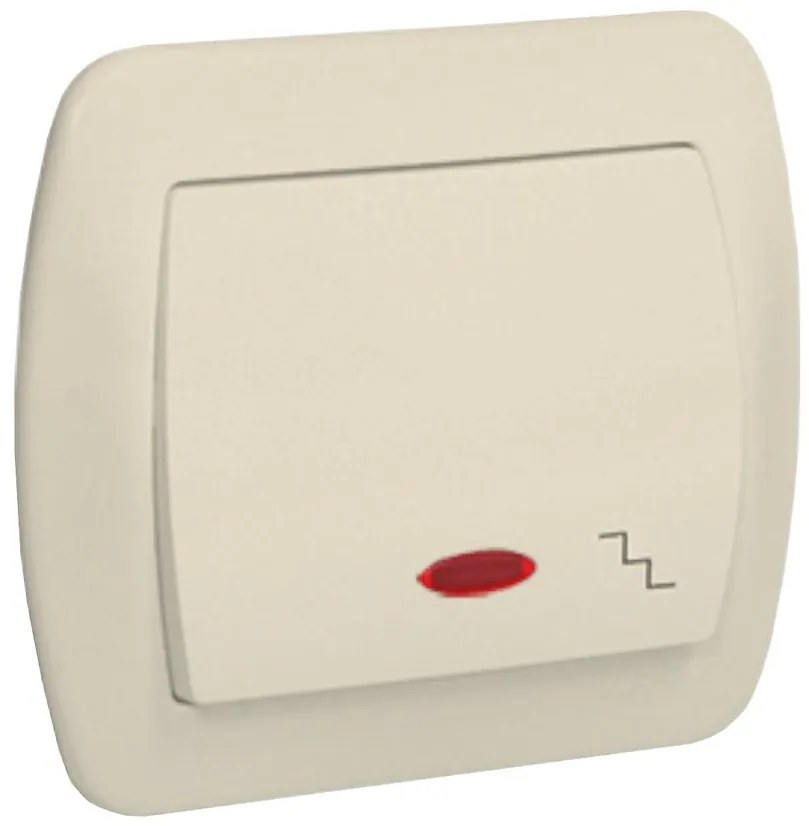 AW6L schodiskový vypínač podsvietený béžový