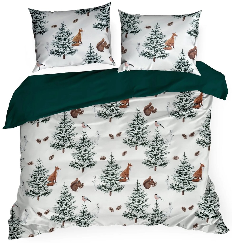 VIANOČNÉ OBLIEČKY Z MIKROVLÁKNA ROLAND 200X220 CM, 2 KS 70X80 CM VZOROVANÉ