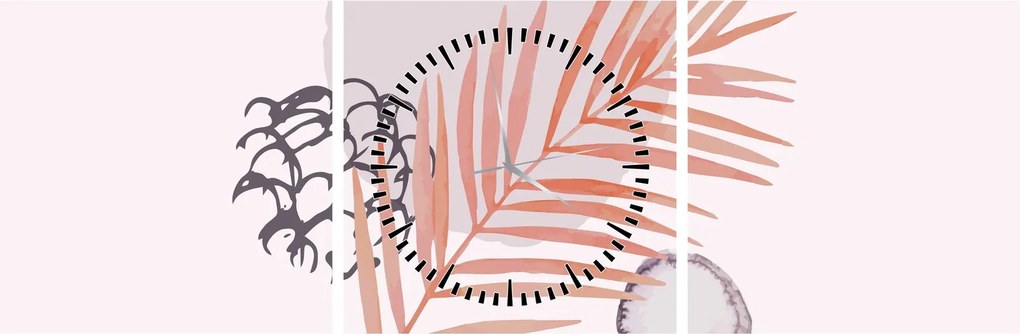 Obraz - Fialový minimalizmus N⁰3 (s hodinami) (90x30 cm)