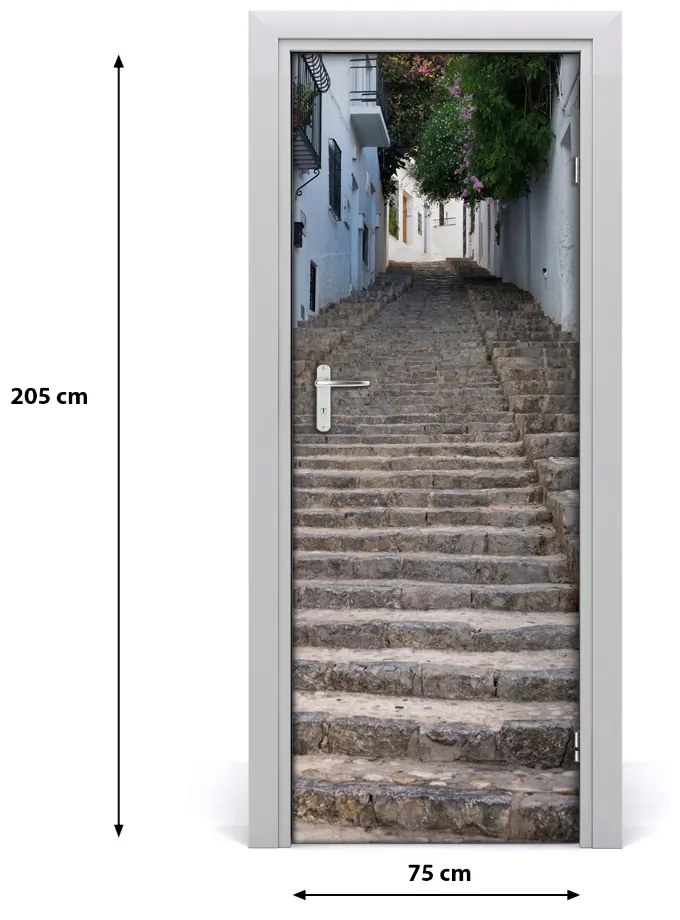 Fototapeta samolepiace na dvere kamenné schody 75x205 cm