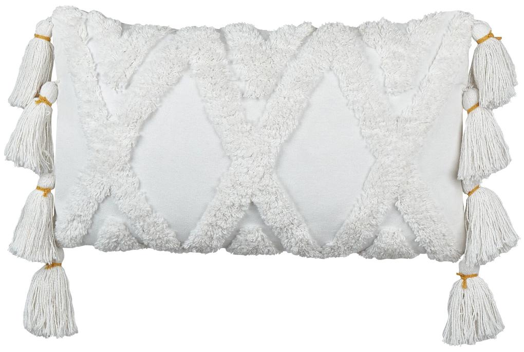 Sada 2 všívaných bavlnených vankúšov 30 x 50 cm biela DAUR Beliani