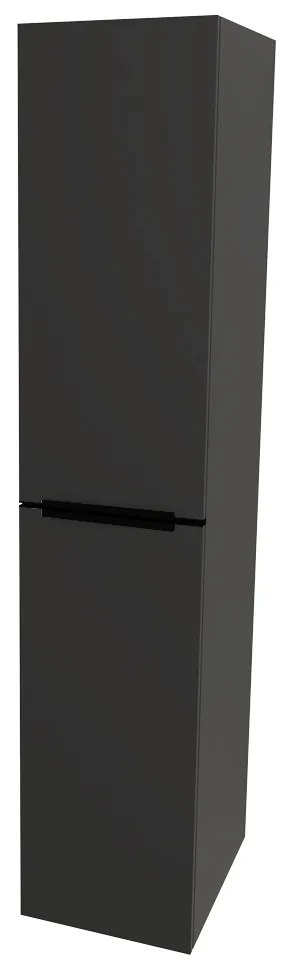 Mereo, Mereo Mailo, kúpeľňová skrinka vysoká 170 cm, čierne madlo, Multidecor, Čierna Supermat, MER-CN594LPBCIPM