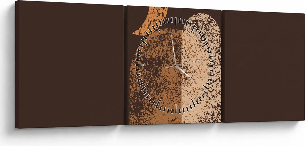 Obraz - Oranžové oblúky N⁰2 (s hodinami) (90x30 cm)