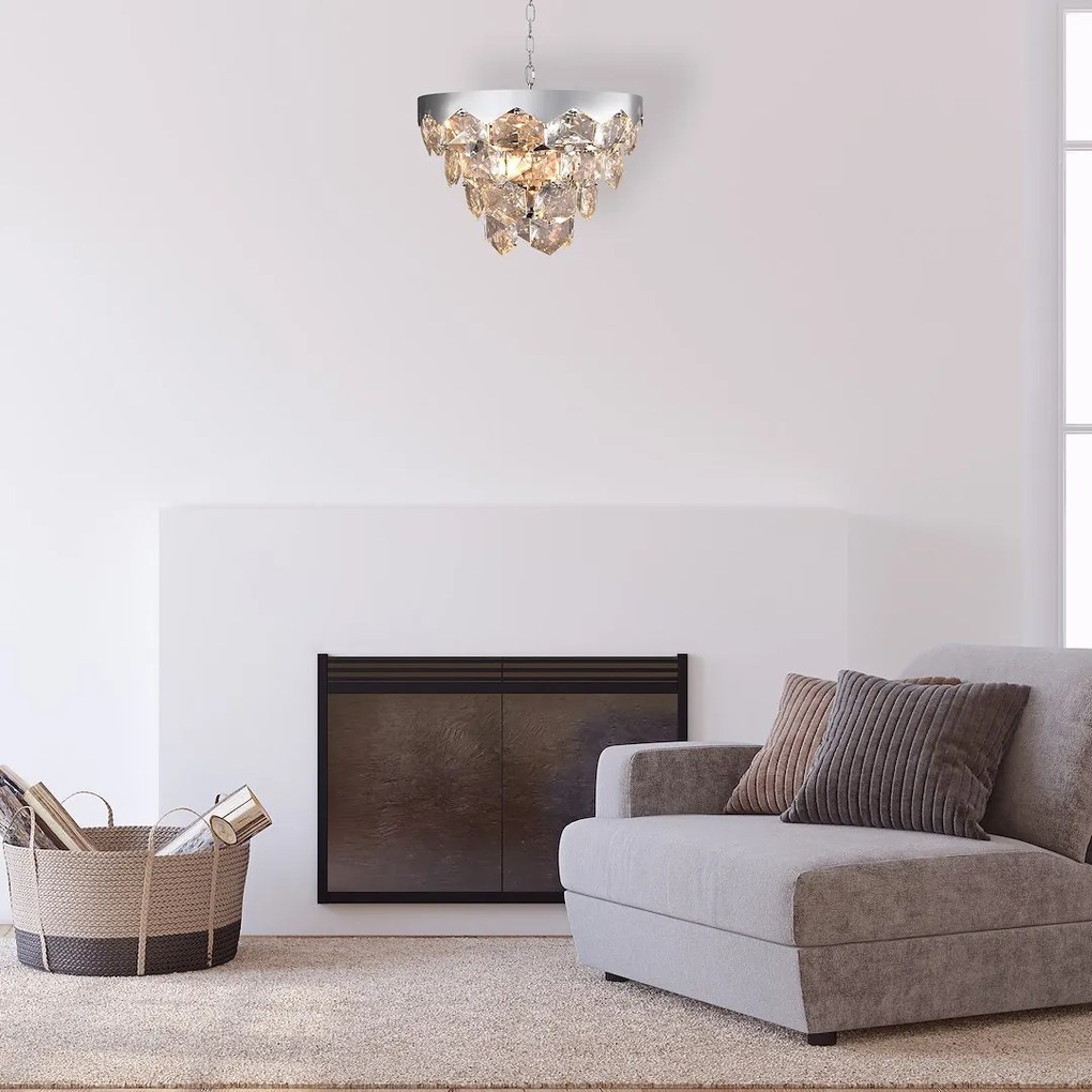 Luster Grace, 1x krištáľové/chrómové kovové tienidlo, (fi 45cm), ch