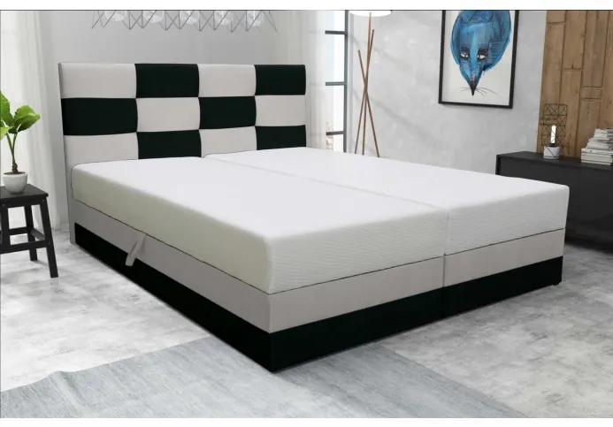Dizajnová posteľ MARLEN 180x200, čierna + béžová