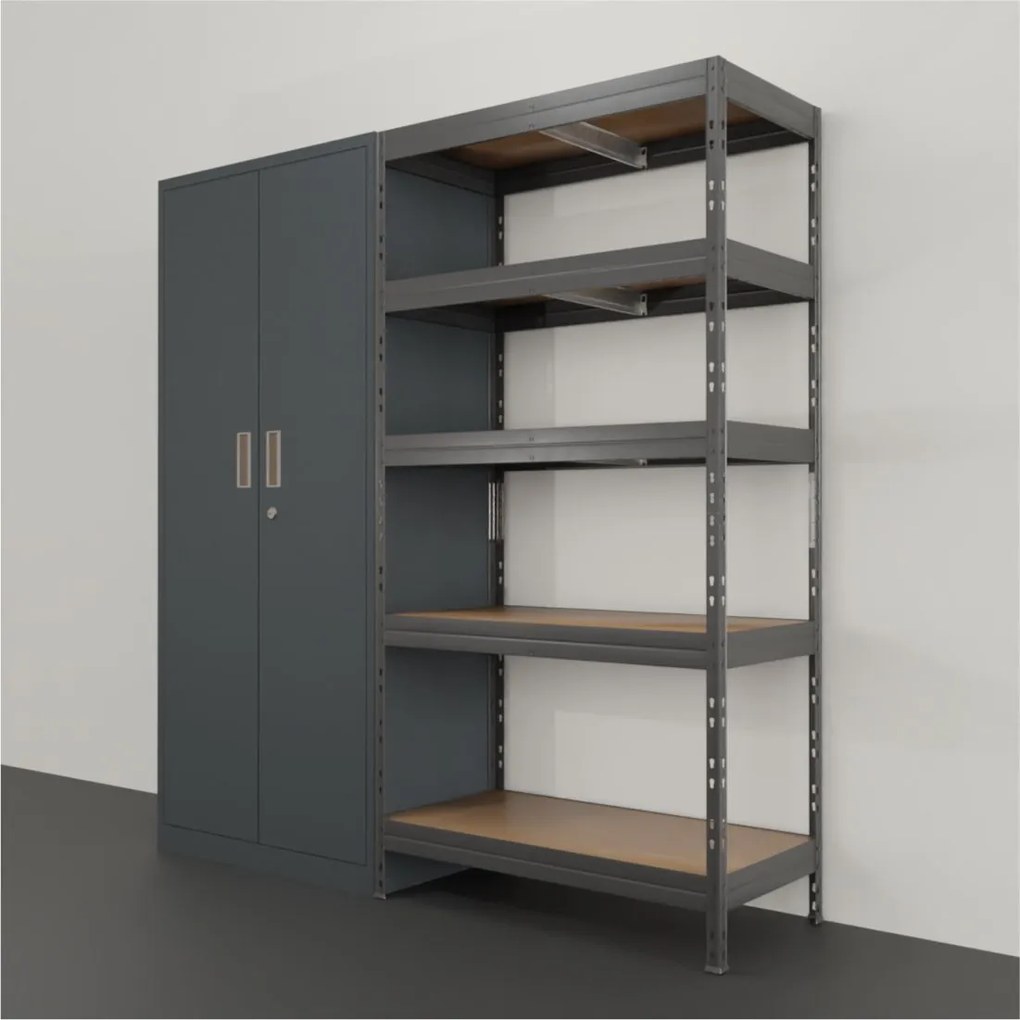 Régal RIVET PACK 180x90x45cm s plechovou skriňou 180x80x45cm