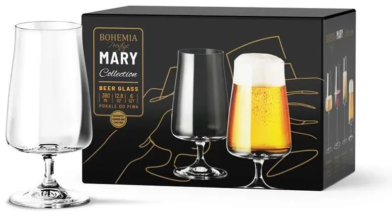BOHEMIA PRESTIGE MARY POHÁR NA PIVO 380ML SADA 6KS