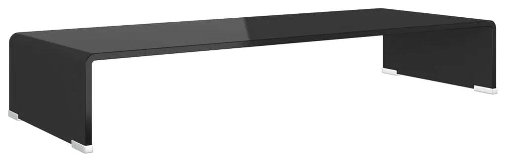 vidaXL TV stojan/stojan pod monitor zo skla, čierny, 80x30x13 cm