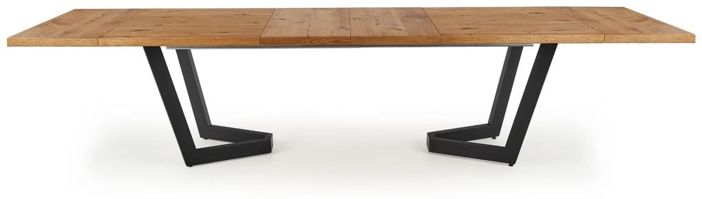 Jedálenský stôl Masya (dub svetlý + čierna) (pre 6 až 8 osôb). Vlastná spoľahlivá doprava až k Vám domov. 1028060