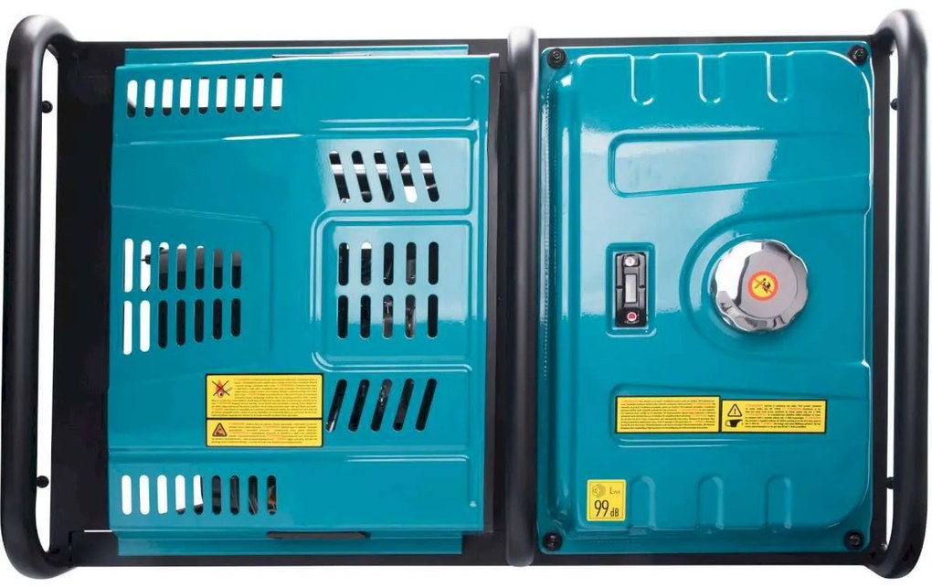 HERON Elektrocentrála rámová benzínová 400V/230V, 12kW/11kW, 22HP dvojvalec, elektrický štart 8896431