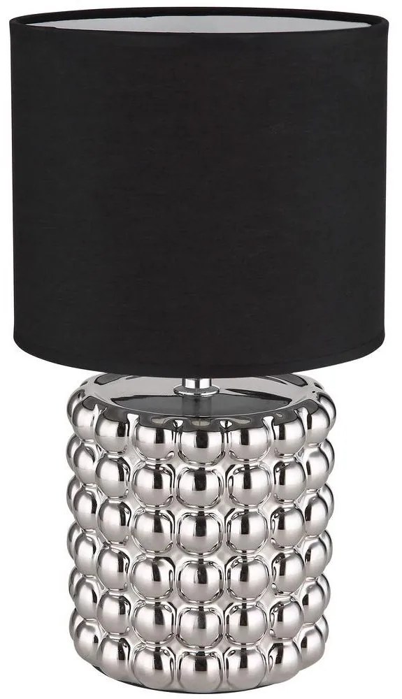 Globo 21626C - Stolná lampa VALENTINO 1xE14/40W/230V čierna/strieborná