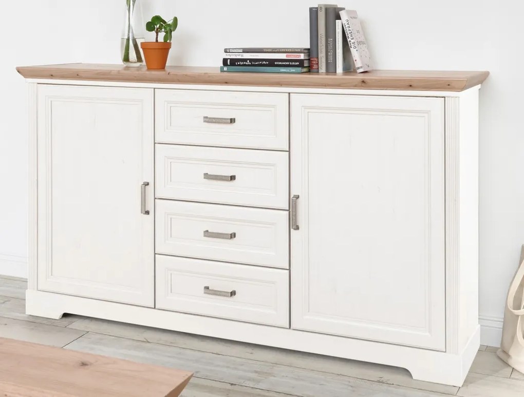 Komoda so zásuvkami Jasmin 165 cm, borovica/dub artisan