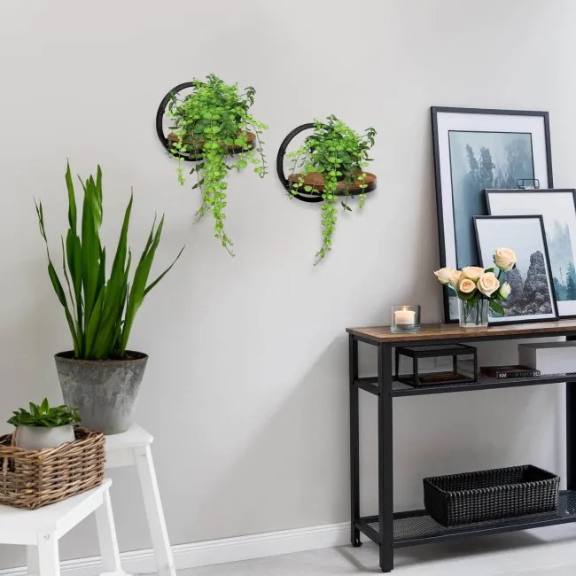 Nástenný stojan na kvety EBRO RUSTIC LOFT hnedý