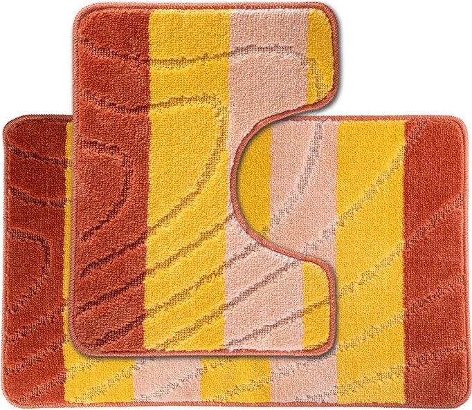 Predložka do kúpeľne oranžová, súprava 2 ks