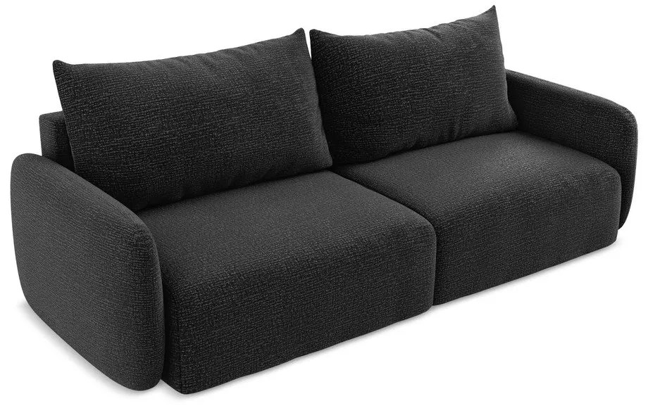 Čierna rozkladacia/s úložným priestorom pohovka 238 cm Kalena – Makamii