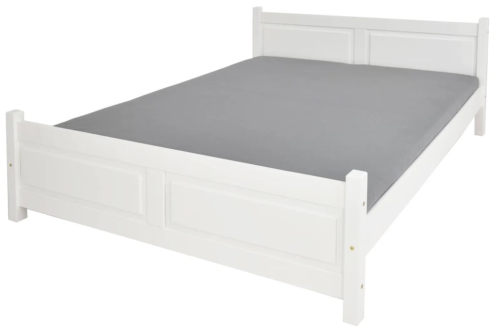 MD Manželská drevená posteľ Etela - biela Rozmer: 160x200