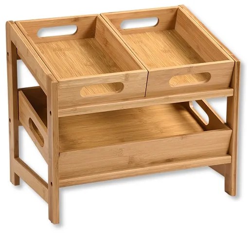 Kesper Bambusový regál, debničky na ovocie a zeleninu, 2-poschodový