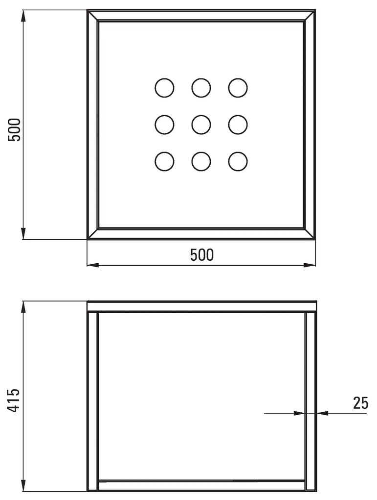 Deante Deante, závesná kúpeľňová konzola 500x500 mm, čierna, CSW_X50A