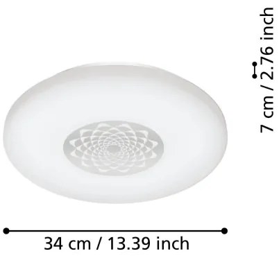 Eglo 900008 - Stmievateľné LED stropné svietidlo CAPASSO LED/15,6W/230V 2700-6500K