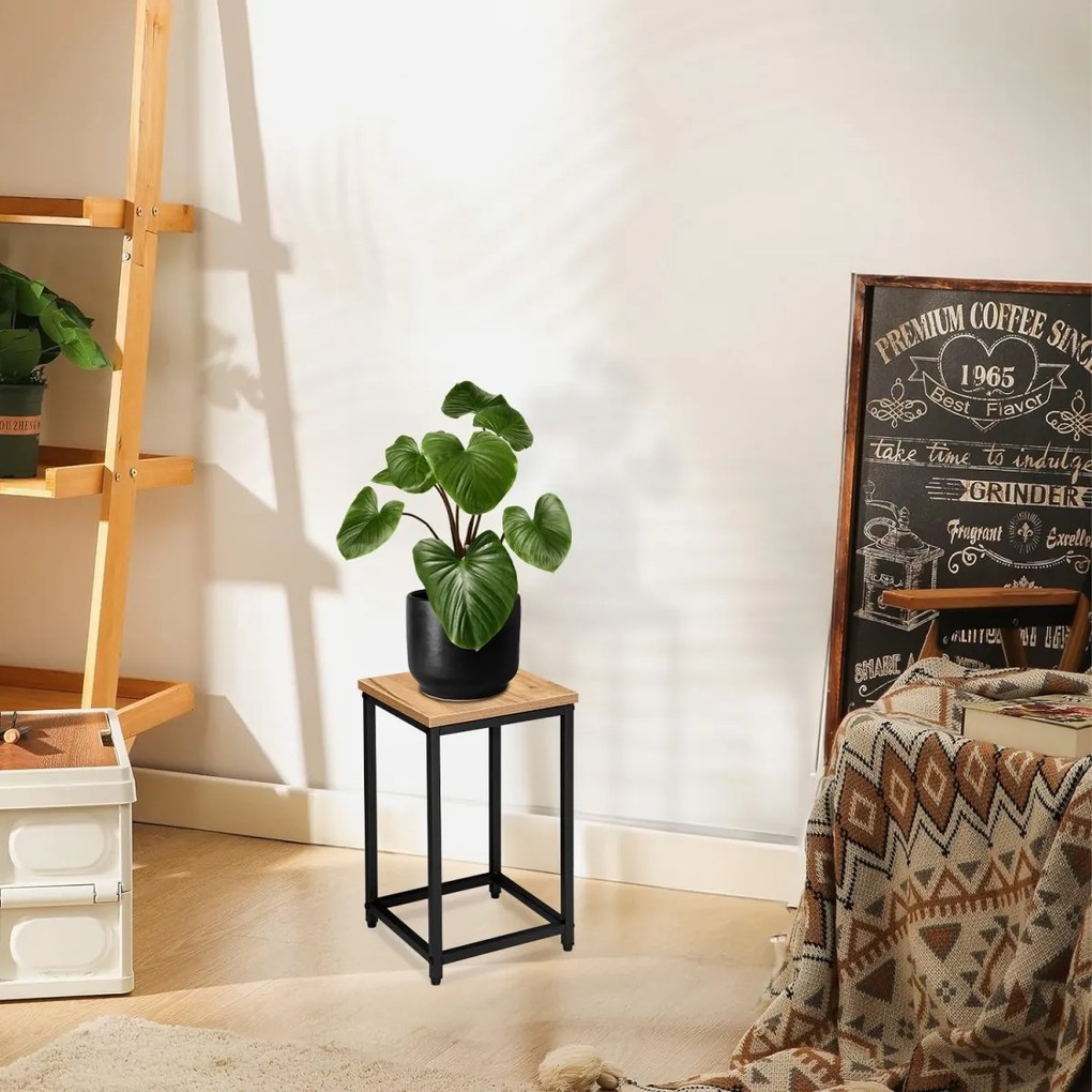 Kvetinový stojan Loft Arben 40 cm čierny/dub Craft