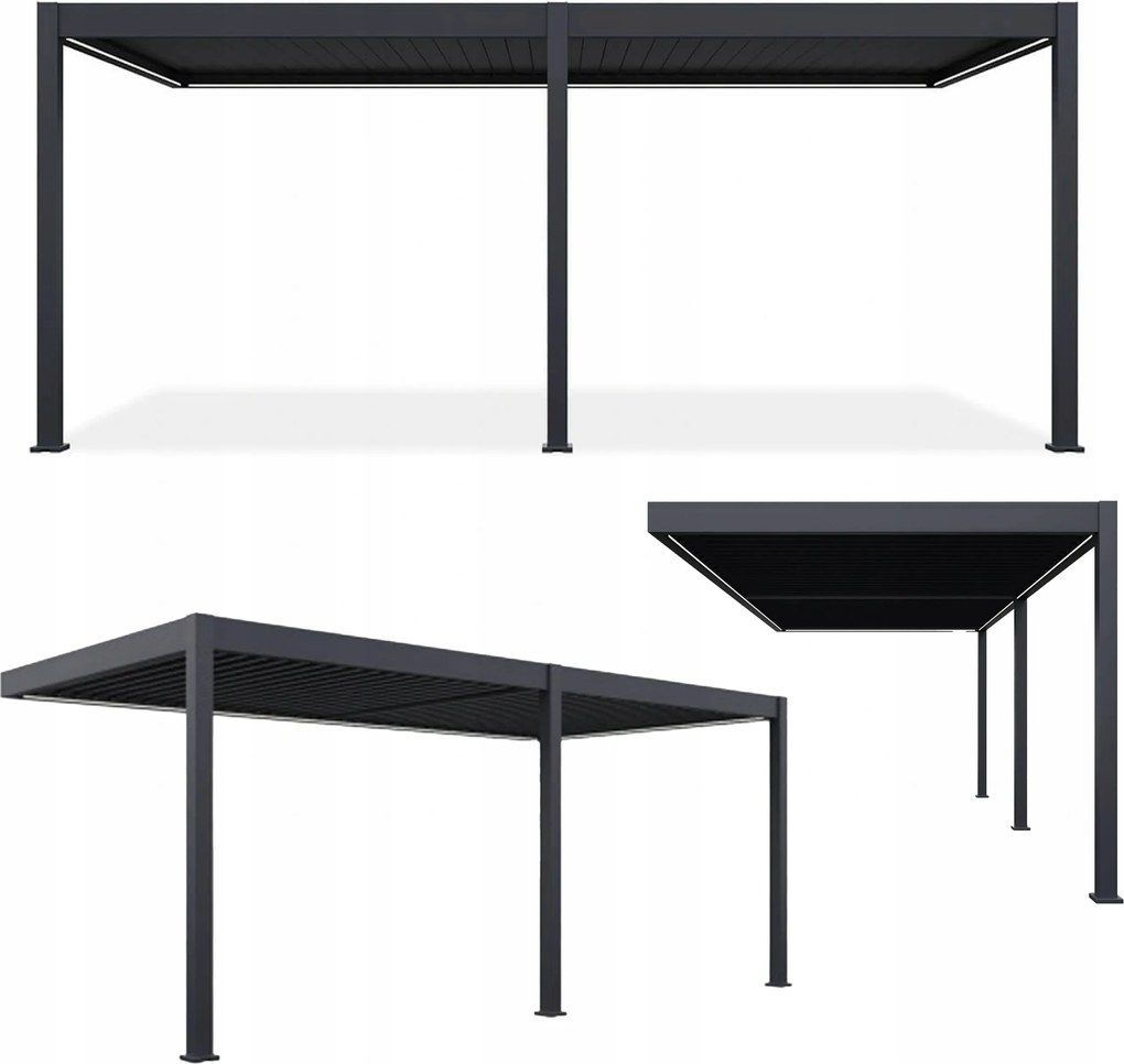 Automatická nástenná záhradná pergola Elegance Wall 3x6 Led Gutroof