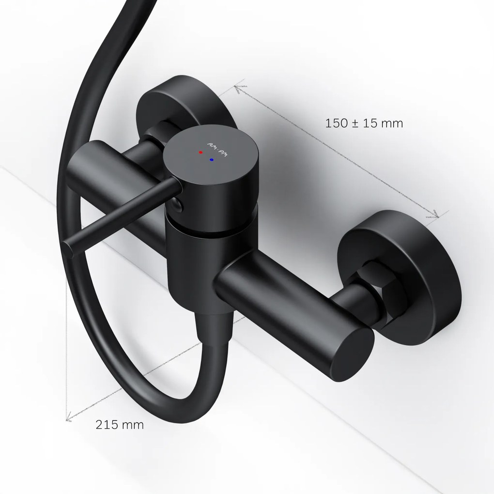 Sprchová batéria AM.PM Spike FPA20022 jednopáková, čierna