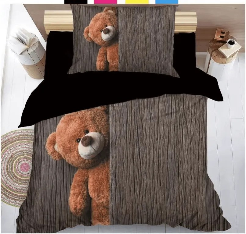 3D obliečky z mikrovlákna HNEDÝ MEDVEDÍK