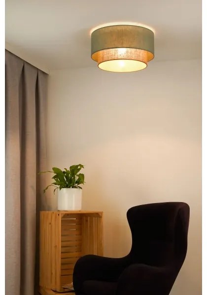 Duolla - Stropné svietidlo BOHO 1xE27/15W/230V pr. 45 cm zelená/hnedá