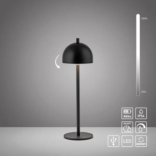 Schöner Wohnen 19244-18 - LED stmievateľná stolná lampa BELLIS LED/2,5W/5V IP54 čierna