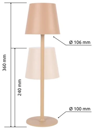 Globo 58438S - LED Stmievateľná dotyková vonkajšia lampa VANNIE LED/3W/3,7V IP44