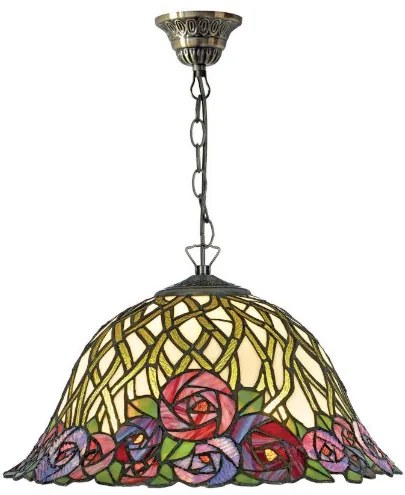 Vitráž luster Tiffany Ø40 ROSES 2*E27