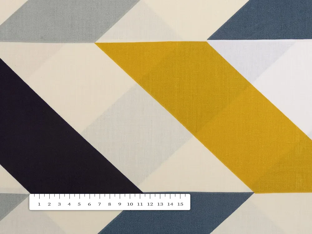 Biante Detský bavlnený záves Sandra SA-402 Veľké cik-cak modro-žlté pruhy 150x210 cm