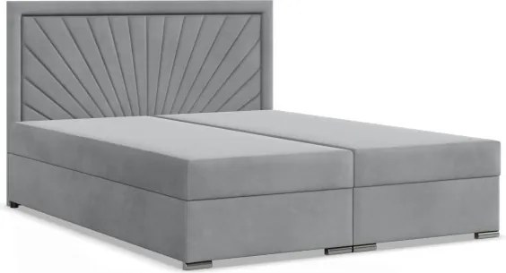 Manželská posteľ VICENZA Velvet 160×200 cm svetlosivá