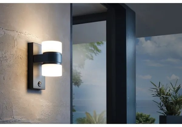 Eglo 96276 - LED Vonkajšie nástenné svietidlo s čidlom ATOLLARI 2xLED/6W
