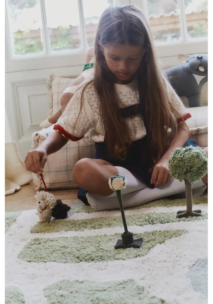 Zelený/krémový bavlnený detský hrací koberec 90x130 cm Hyde Park – Lorena Canals