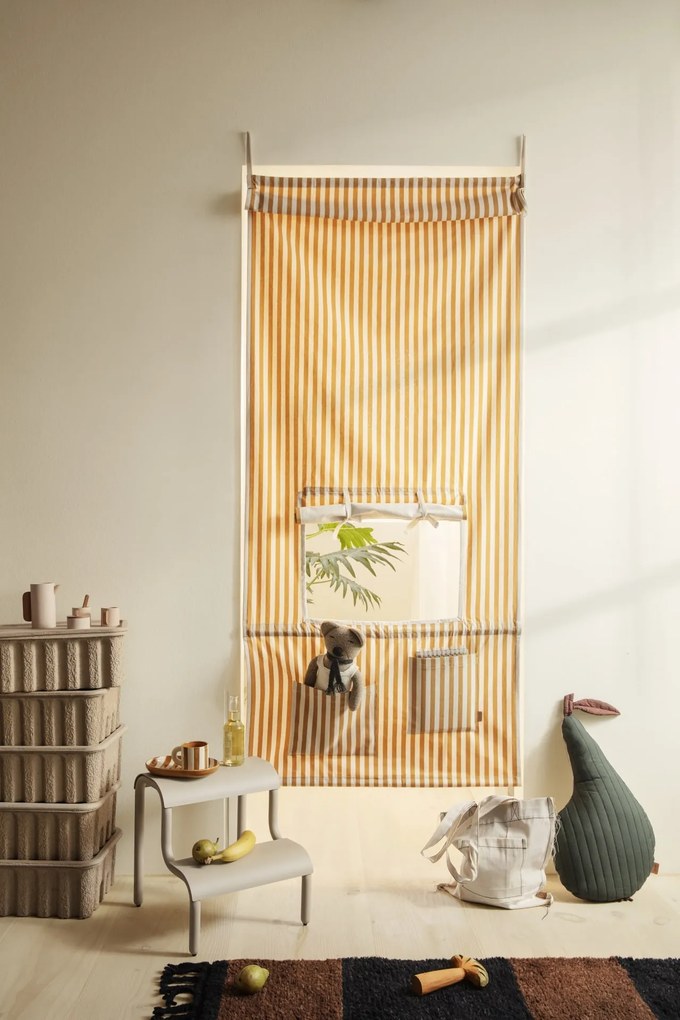 Ferm Living Kameninová šálka s podšálkou Milu Terracotta
